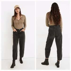 Madewell High Rise Black Jeans balloon denim